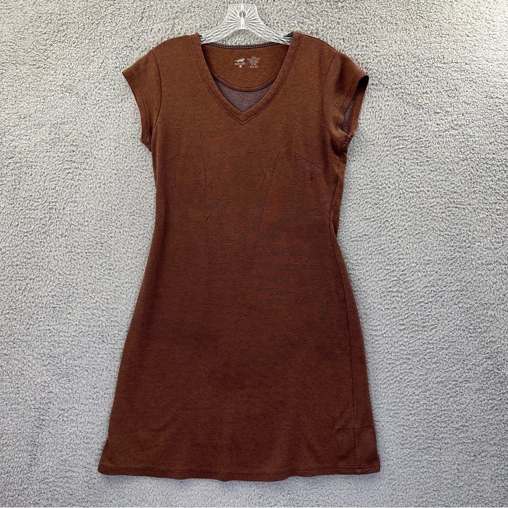 Horny Toad Flexcel Cap Sleeve Dress Tencel Cotton Brown Casual Sustainable W M